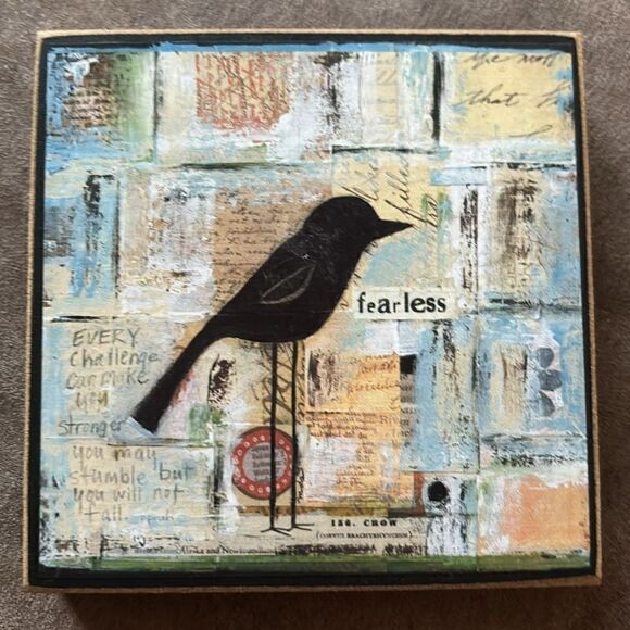 Vintage Girl Designs FEARLESS – Wood Square Plaque - Picture 2 of 4